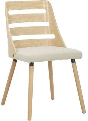 LumiSource Trevi Cream Dining Chair, Upholstered Dining Chairs, Mid-Century Modern Dining Chair, Kitchen Chairs for Dining Table