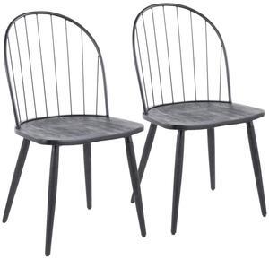 LumiSource Riley High Back Chair, Wood Dining Chairs, Kitchen Chairs for Dining Table, Dining Chairs Set of 2