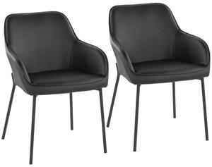 LumiSource Daniella Black Dining Chair, Upholstered Dining Chairs, Contemporary Dining Chair, Kitchen Chairs for Dining Table, Dining Chairs Set of 2