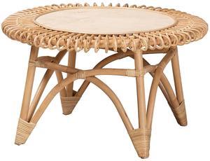 bali & pari Elani Modern Bohemian Natural Rattan Coffee Table