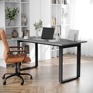 Flash Furniture Redmond Conference Table with U-Frame Base, Commercial Water and Scratch Resistant Laminate Finish, PVC Edge, Heavy Duty Steel Frame, 60x30, Gray Oak