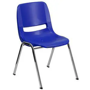 HERCULES Series 440 lb. Capacity Kid's Navy Ergonomic Shell Stack Chair with Chrome Frame and 14" Seat Height | Chrome Frame, Ergonomic, Shell Seat, 440 LBS. Weight Capacity HERCULES Series 440 lb. Capacity Kid's Navy Ergonomic Shell Stack Chair with Chrome Frame and 14" Seat Height | Chrome Frame, Ergonomic, Shell Seat, 440 LBS. Weight Capacity