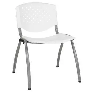 HERCULES Series 880 lb. Capacity White Plastic Stack Chair with Titanium Gray Powder Coated Frame | Powder Coated, 880 LBS. Weight Capacity HERCULES Series 880 lb. Capacity White Plastic Stack Chair with Titanium Gray Powder Coated Frame | Powder Coated, 880 LBS. Weight Capacity