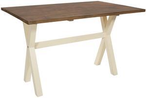 Office Depot Home Furnishings Albury Farmhouse-Style Flip Top Table with Two-Tone Finish, Antique White Base and Wood Stain Top