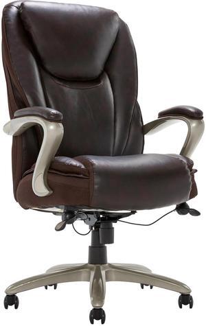 Serta® Smart Layers Hensley Big & Tall Ergonomic Bonded Leather High-Back Chair, Roasted Chestnut/Satin Nickel