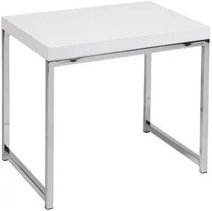 AVENUESIX OSP Home Furnishings Wall Street End Table with Chrome Base, White