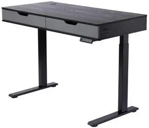 Realspace® Smart Electric 48"W Height-Adjustable Standing Desk, Black/Gray