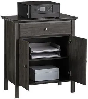 Realspace® Chase 30-1/8"H x 26-7/8"W x 15-3/4"D Storage Cabinet/Printer Stand, Coastal Gray