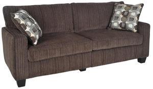 Serta Palisades 73" Track Arm Sofa, Easy Care Polyester, Soft Pillow Back, Pocket Coil Seat Cushions, Removable Covers, Loveseat or Couch for Small Spaces, Living Rooms or Bedrooms, Brown