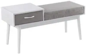 LumiSource Telephone Bench, Fabric Upholstered Bench, Bench for Entryway, Bed Bench for Bedroom, Bench with Storage and Seating