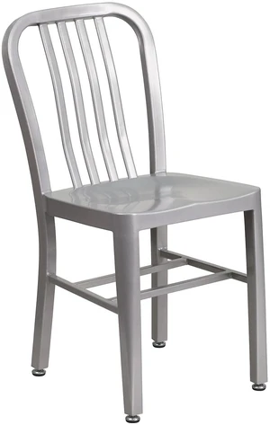 Commercial Grade Silver Metal Indoor-Outdoor Chair | Indoor/Outdoor Use Commercial Grade Silver Metal Indoor-Outdoor Chair | Indoor/Outdoor Use