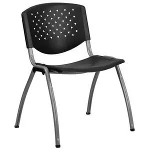 HERCULES Series 880 lb. Capacity Black Plastic Stack Chair with Titanium Gray Powder Coated Frame | Powder Coated, 880 LBS. Weight Capacity HERCULES Series 880 lb. Capacity Black Plastic Stack Chair with Titanium Gray Powder Coated Frame | Powder Coated, 880 LBS. Weight Capacity