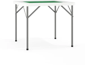 34.5" White Folding Card Game Table | 4-Player, Cup Holders, Green Playing Surface, Portable 34.5" White Folding Card Game Table | 4-Player, Cup Holders, Green Playing Surface, Portable