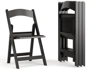 Flash Furniture Hercules Series Folding Chairs for Weddings and Formal Events, Stackable Commercial Event Seats with 1,000-lb. Static Weight Capacity, Set of 4, Black