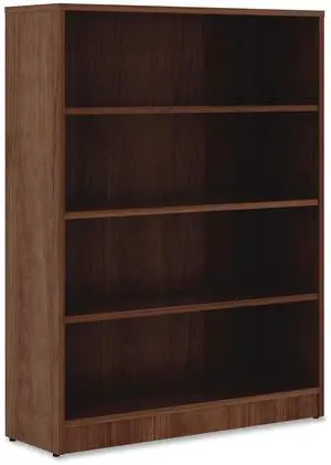 Lorell Walnut Laminate Bookcase, 48" x 36" x 12"