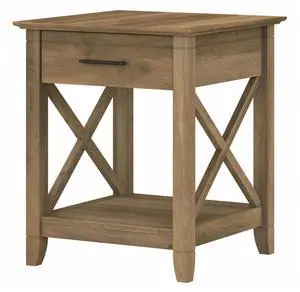Bush Furniture Key West Small End Table with Storage | Modern Farmhouse Accent Shelf for Living Room in Reclaimed Pine