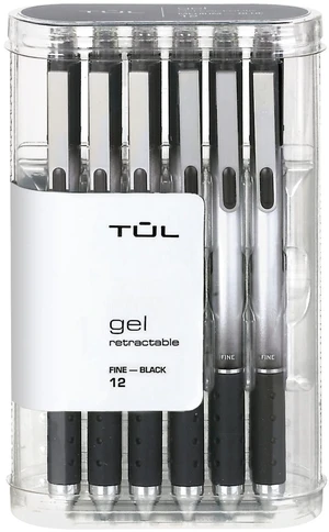 Retractable Gel Pens, Fine Point, 0.5 mm, Gray Barrel, Black Ink, Pack Of 12 Pens Retractable Gel Pens, Fine Point, 0.5 mm, Gray Barrel, Black Ink, Pack Of 12 Pens