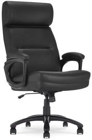 Serta Comfort Executive Big & Tall Office Chair, Ergonomic High-Back Computer DeskChair, Semi Plush Cushion Seat, Soft Padded Armrests, SertaQuality Foam, Metal Swivel Base, Bonded Leather, Black Serta Comfort Executive Big & Tall Office Chair, Ergonomic High-Back Computer DeskChair, Semi Plush Cushion Seat, Soft Padded Armrests, SertaQuality Foam, Metal Swivel Base, Bonded Leather, Black