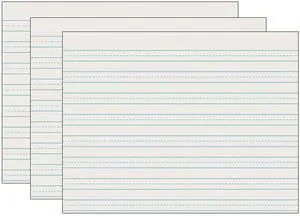 PACON Newsprint Handwriting Paper, Skip-A-Line, Grade 3, 1/2" x 1/4" x 1/2" Ruled Long,11" x 8-1/2", 500 Sheets Per Pack, 3 Packs