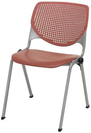 KFI Seating KOOL Poly Stack Chair with Perforated Back, Coral