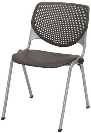 KFI Kool Stack Chair with Perforated Back, Brownstone Finish