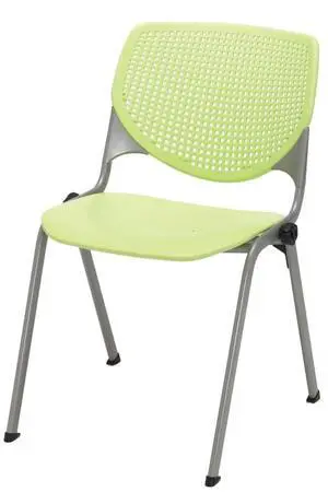 KFI Seating Kool Series Polypropylene Stack Chair with Perforated Back, Lime Green Finish