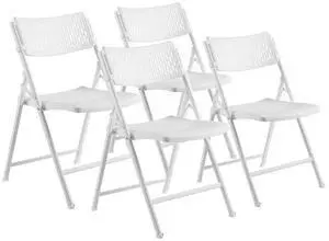 National Public Seating NPS Airflex Series Premium Polypropylene Folding Chair, Pack of 4 - White National Public Seating NPS Airflex Series Premium Polypropylene Folding Chair, Pack of 4 - White