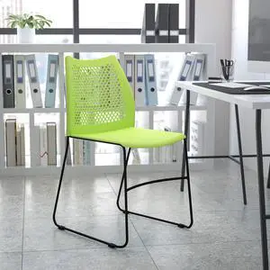 Hercules Stack Chair with Air-Vent Back, Green | Sled Base, Powder Coated, 661 LBS. Weight Capacity Hercules Stack Chair with Air-Vent Back, Green | Sled Base, Powder Coated, 661 LBS. Weight Capacity