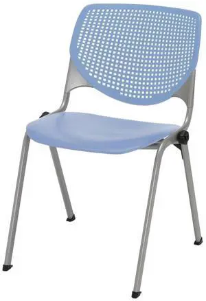 KFI Seating KOOL Poly Stack Chair with Perforated Back, Peri Blue