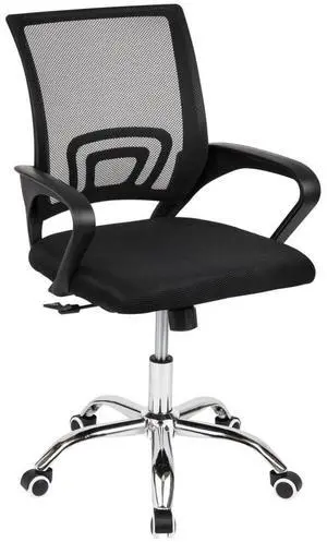 Mind Reader Office Chair with Wheels, Height Adjustable, Desk Chair, Computer Chair, 22.5" L x 22.5" W x 33-37" H, Black