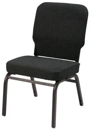 KFI Seating Big and Tall Series Black Fabric Armless Guest Chair