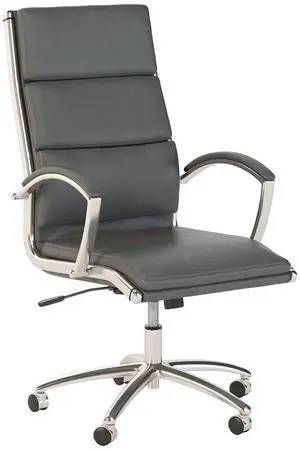 Bush Business Furniture Modelo High Back Leather Executive Office Chair in Dark Gray