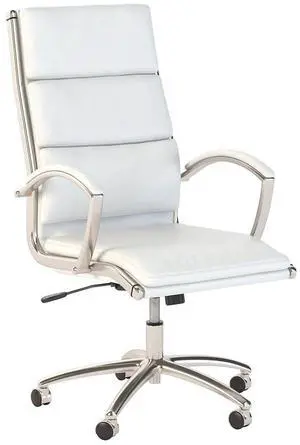 Bush Business Furniture Modelo High Back Leather Executive Office Chair in White