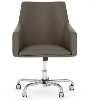 Bush Business Furniture London Mid Back Leather Box Chair in Washed Gray, Modern Seating Solution for Home or Professional Workspace