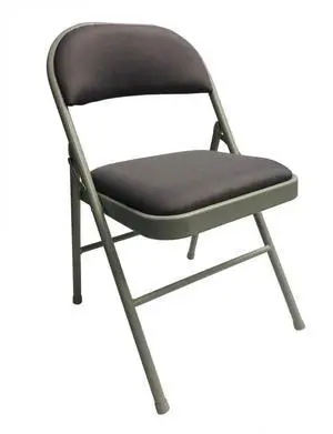 Realspace® Upholstered Padded Folding Chair, Gray