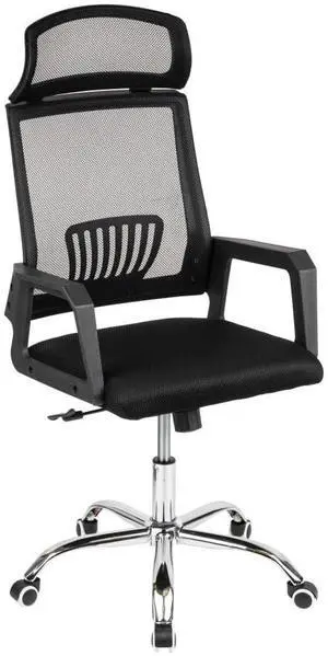 Mind Reader Office Chair with Wheels, Height Adjustable, Desk Chair, Office, 23" L x 20" W x 44-48" H, Black