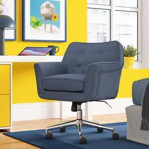 Serta Style Ashland Home Office Chair, Sanctuary Blue Twill Fabric