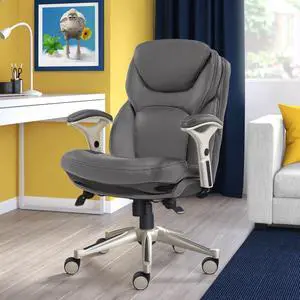 Serta Works Executive Office Chair with Back in Motion Technology, Opportunity Gray Bonded Leather