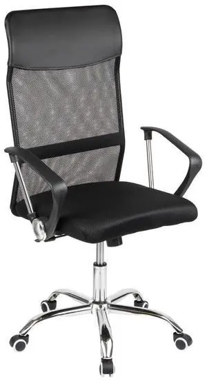 Mind Reader Office Chair with Wheels, Height Adjustable, Desk Chair, Office, 25.5" L x 21" W x 42.5-47" H, Black