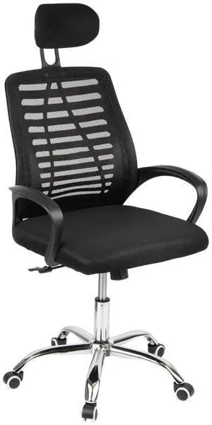 Mind Reader Office Chair with Wheels, Height Adjustable, Desk Chair, Office, 24" L x 20" W x 44-50" H, Black