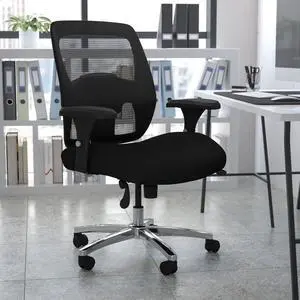 Flash Furniture HERCULES Series Ergonomic Mesh Swivel 24/7 Intensive Use Big & Tall Executive Office Chair Black (GO993)