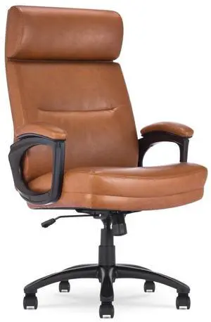 Serta Comfort Executive Big & Tall Office Chair, Ergonomic High-Back Computer DeskChair, Semi Plush Cushion Seat, Soft Padded Armrests, SertaQuality Foam, Metal Swivel Base, Bonded Leather, Black