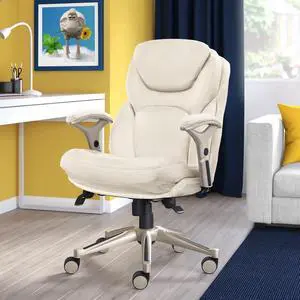 Serta Works Executive Office Chair with Back in Motion Technology, Inspired Ivory Bonded Leather