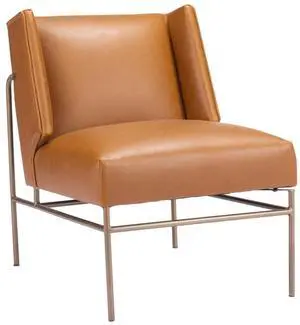 Zuo Atlanta Accent Chair Brown, Brown Accent Chair, Modern Style, Faux Leather, Plush and Durable Faux Leather Fabric, Plywood, Indoor Living, 22" W x 28.3" D x 29.5" H, Non-Stackable