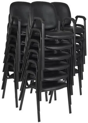 Regency Ace Vinyl Stack Chair (Set of 18), Black