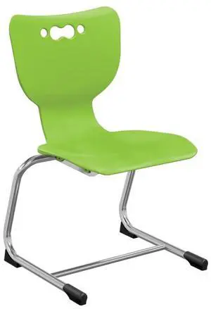 MooreCo 53216-1-LIME: Hierarchy Cantilever School Chair, 16" Height, Chrome Frame, Lime Shell