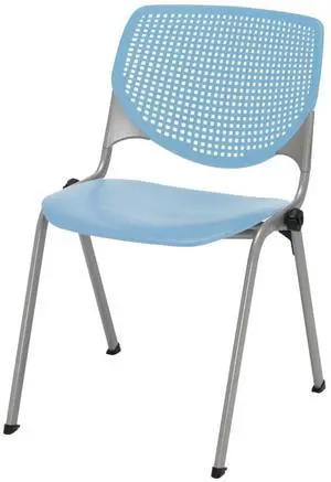 KFI Seating Poly Stack Chair with Perforated Sky Blue Back