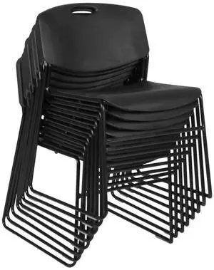 Regency Zeng Stack Chairs (Set of 8), Black