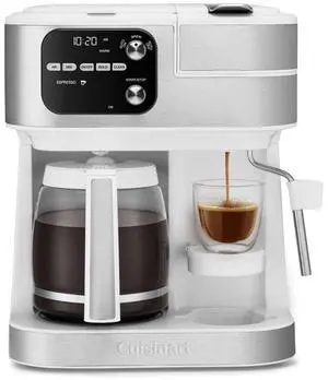 Cuisinart Coffee Maker Barista System, Coffee Center 4-In-1 Coffee Machine, Single-Serve Coffee, Espresso & Nespresso Capsule Compatible, 12-Cup Carafe, White, SS-4N1W