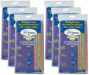 Spectra® Deluxe Bleeding Art Tissue, 10 Color Bright Assortment, 20" x 30", 20 Sheets Per Pack, 6 Packs